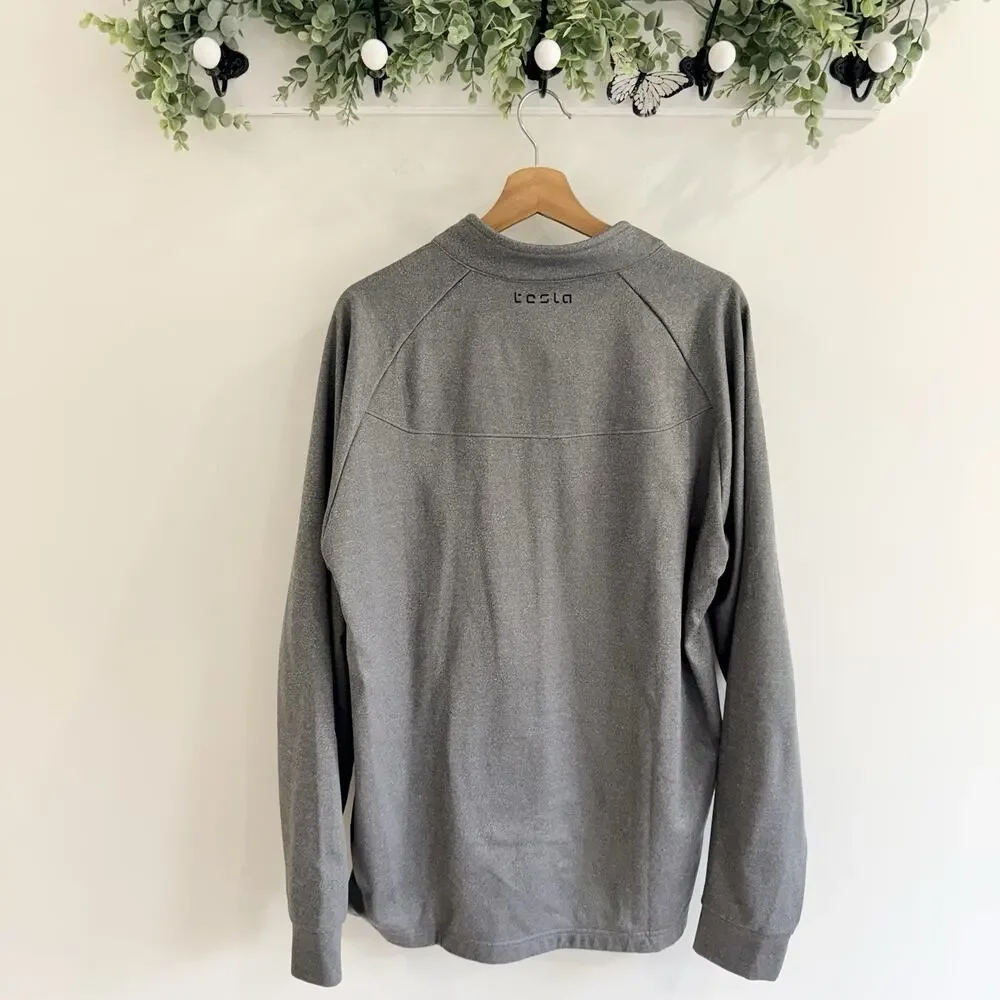 Tesla Men’s 1/4 Zip Long Sleeve Pullover Gray Size XL E4888